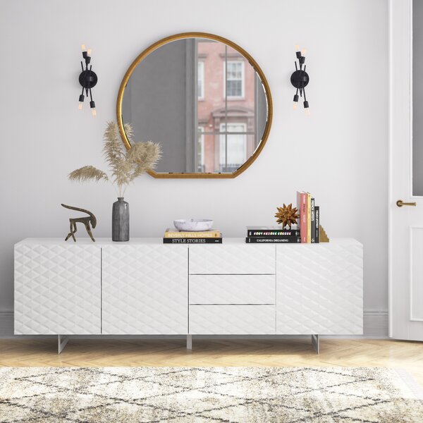 Ebern Designs Floro 220Cm Wide 3 Drawer Sideboard | Wayfair.co.uk